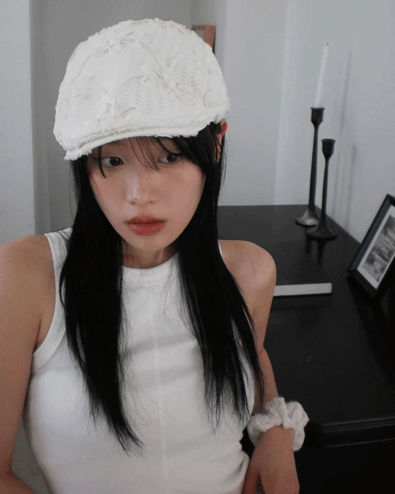 深色復古花紋羊毛獵人帽