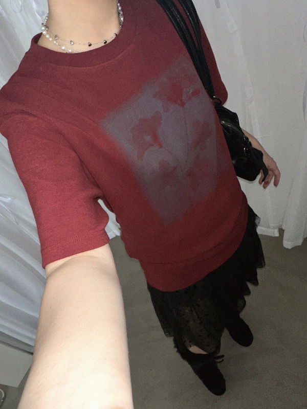 FLOWER PRINTING FLEECE TOP 長袖上衣