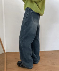 제로나 베이직 기모 데님 팬츠