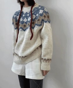 ラデル ルーズフィットノルディックパターンニット