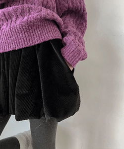 ボレイン ベルベットコーデュロイバルーンミニスカート