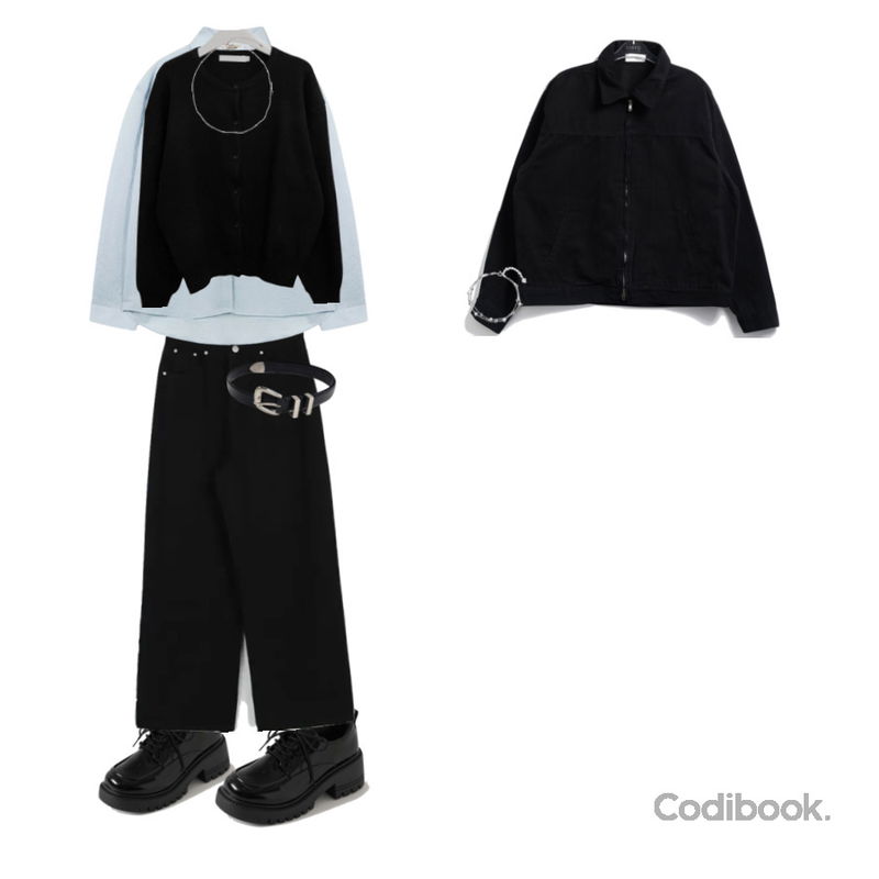 binary01 초커 린나 체인목걸이,CHAAKAN 트루버 플랫폼 레이스업 로퍼 LFLTS1g114,ondeed 츠다 별 볼 두줄 레이어드 체인 팔찌등을 매치한 코디