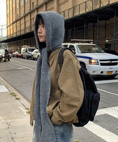 Noelin Ribbed Knitwear Muffler Balaclava