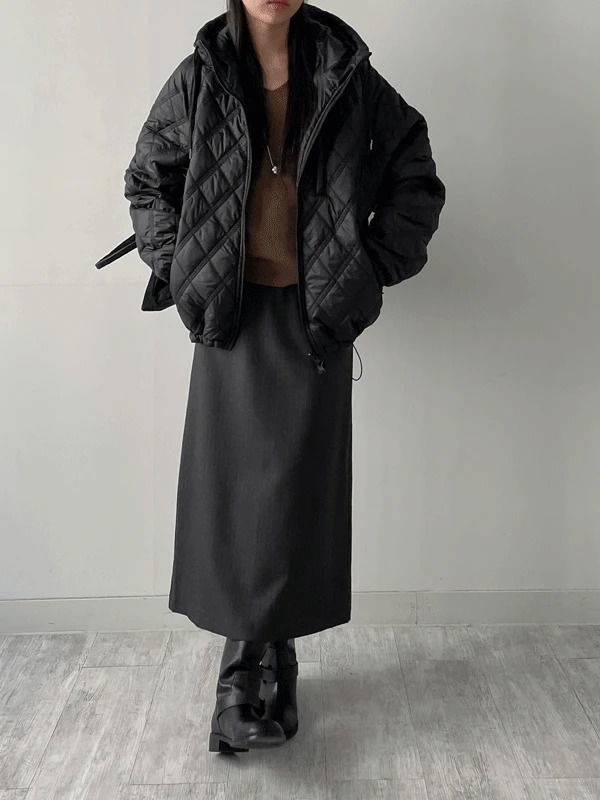 Beor Quilted Overfit Hooded Padding