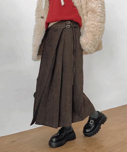 Roani Velvet Maxi Belted Wrap Skirt