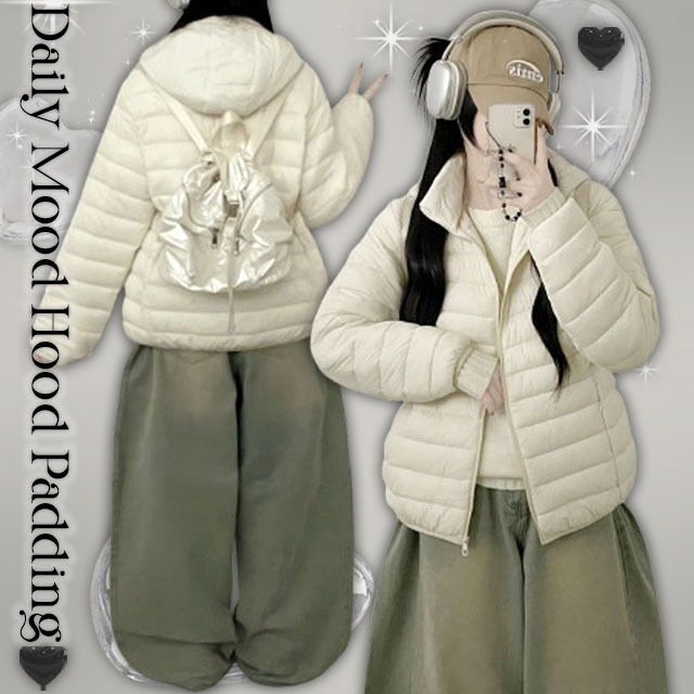 Perfect blocking high-neck lightweight detachable hooded short Padded Jacket 羽絨外套