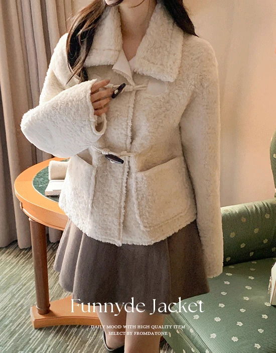 毛絨羊毛領外套