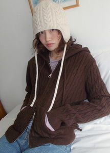 Roland Cable Hooded Knitwear Zip-Up