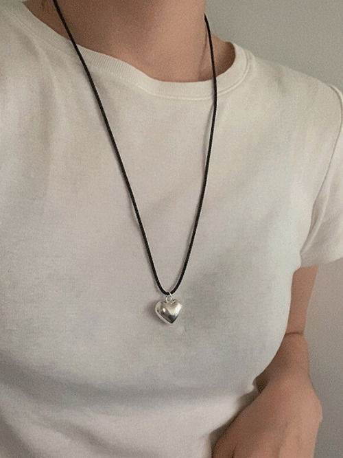 Chubby Heart Bold String Necklace A#YW114