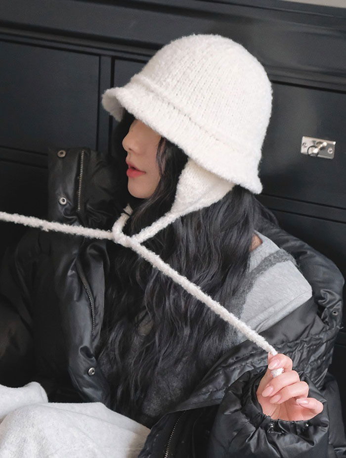 Tight Knitwear Earflap Bucket Hat Earmuffs Winter Bucket Hat