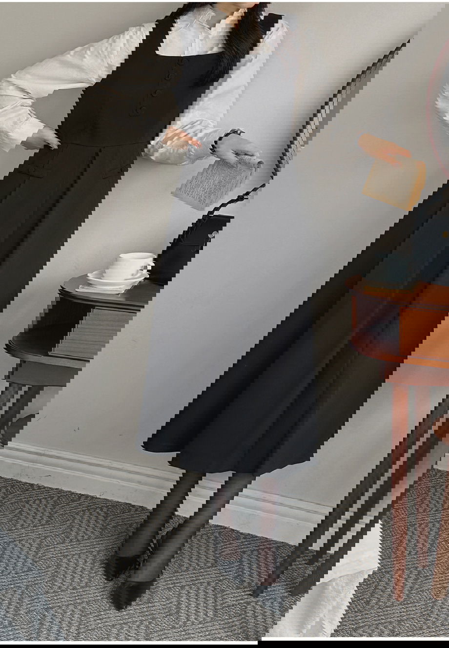 리리앤코 프니베린 스판 맞주름 뷔스티에 원피스