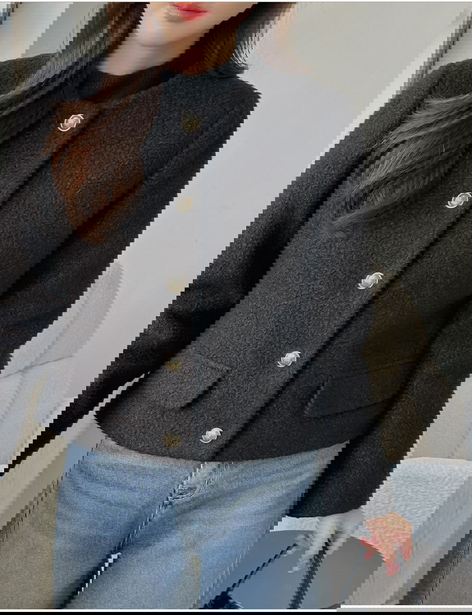 리리앤코 라플레쥬 부클 골드버튼 자켓