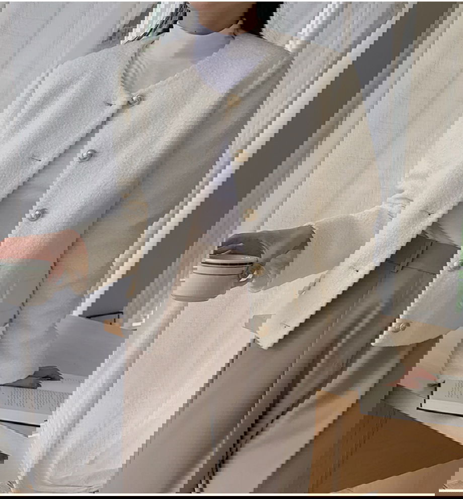 리리앤코 라플레쥬 부클 골드버튼 자켓