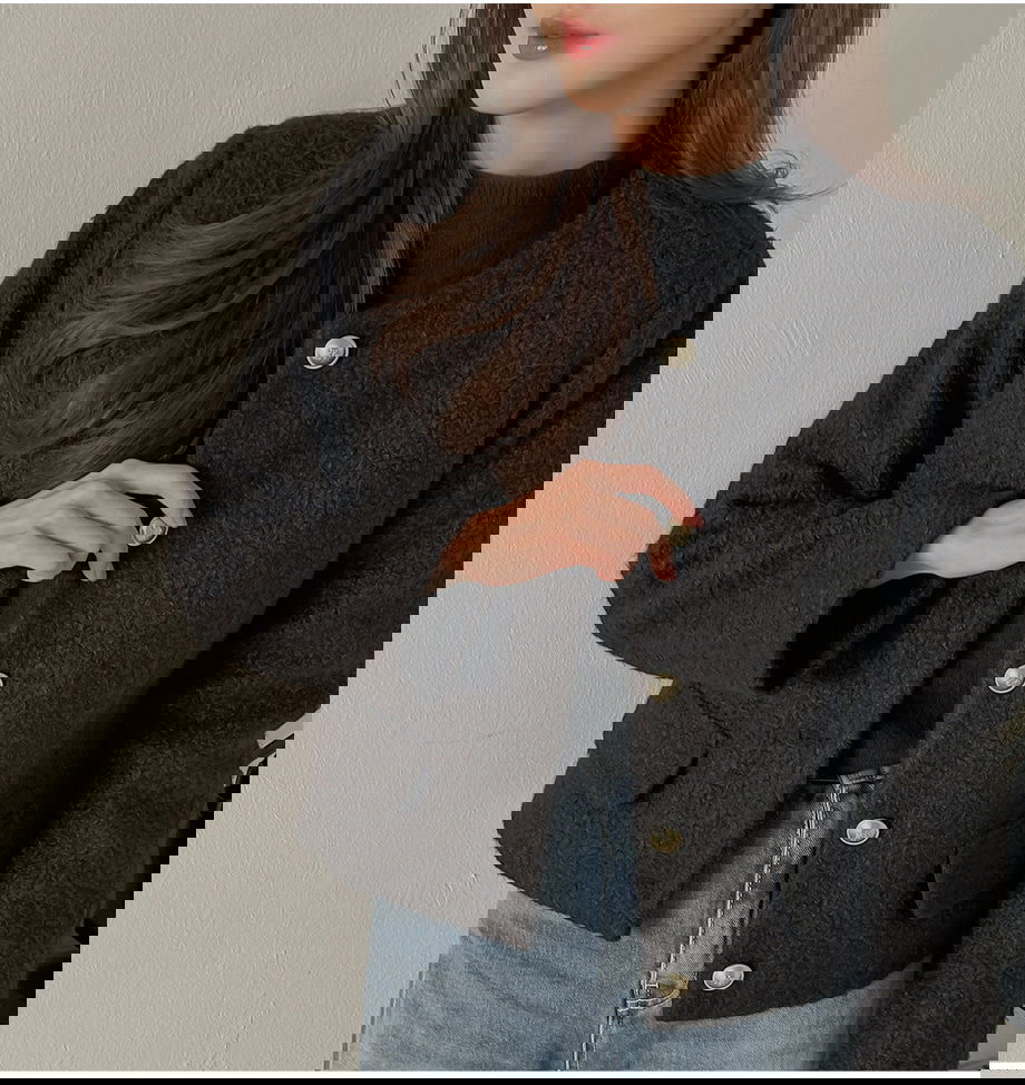 리리앤코 라플레쥬 부클 골드버튼 자켓