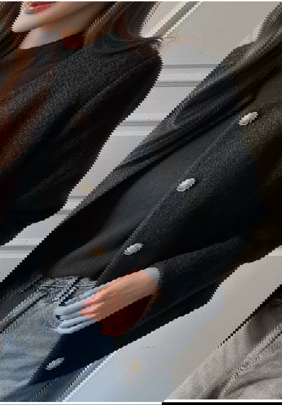 리리앤코 라플레쥬 부클 골드버튼 자켓