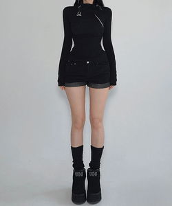 Santa Unique Winter Fleece-lined Color Block Hot Pants Shorts