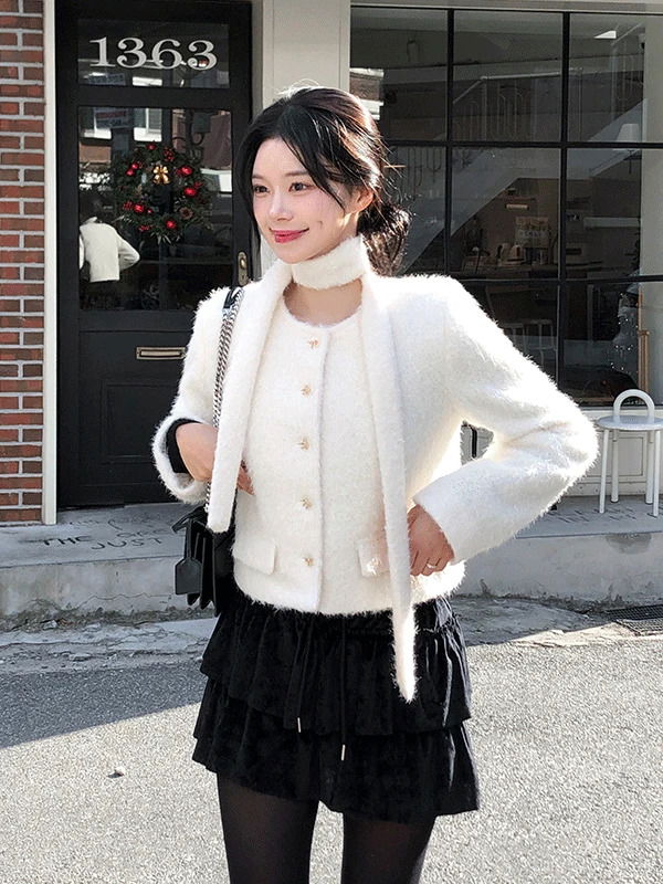 Mela Tweed Jacket Tie Set