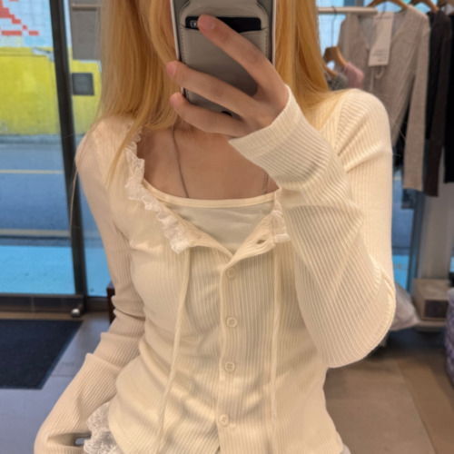 레이스 골지 니트 (당일 출고)