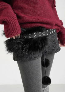 Cheddy Eyelet Fur Belt