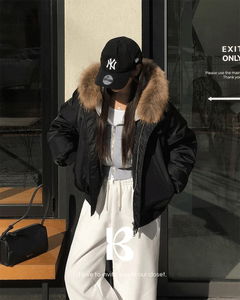 羊羔毛翻領鋪棉外套