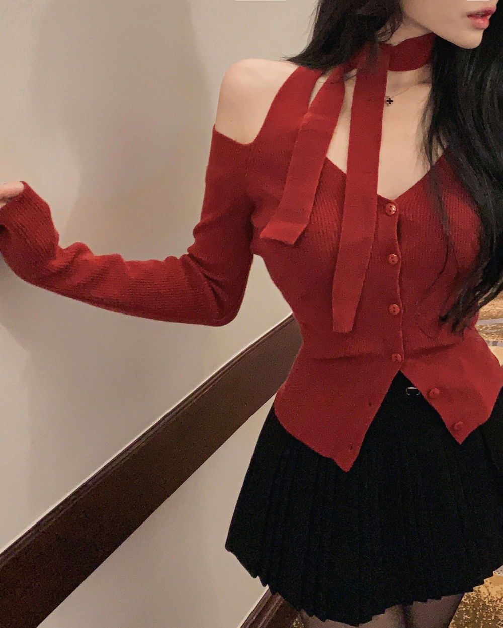 카디건 모델 착용 이미지-S1L35