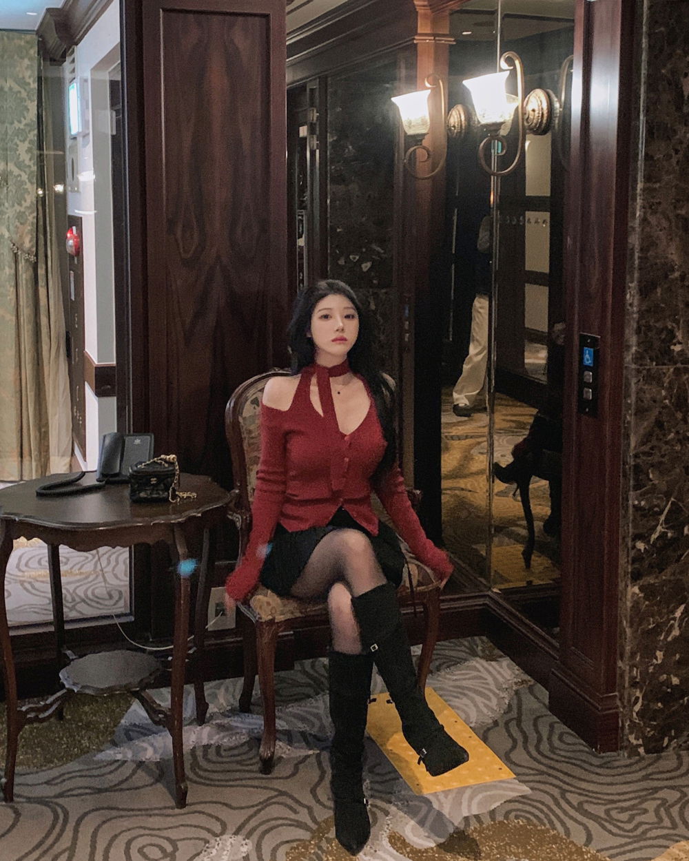 카디건 모델 착용 이미지-S1L39