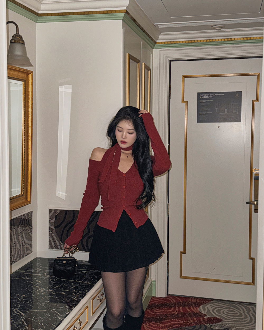 카디건 모델 착용 이미지-S1L46