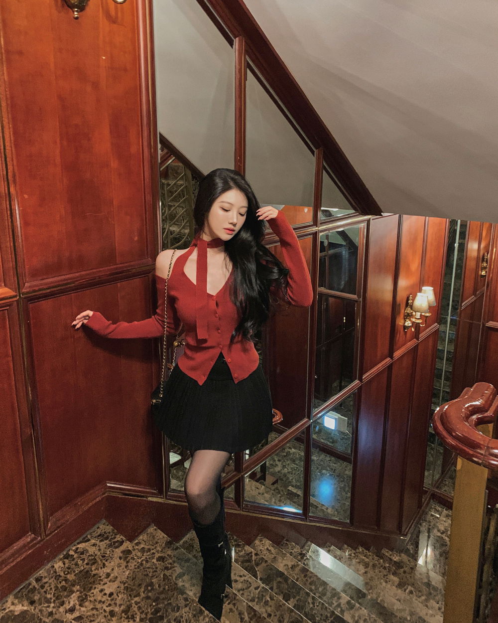 카디건 모델 착용 이미지-S1L61