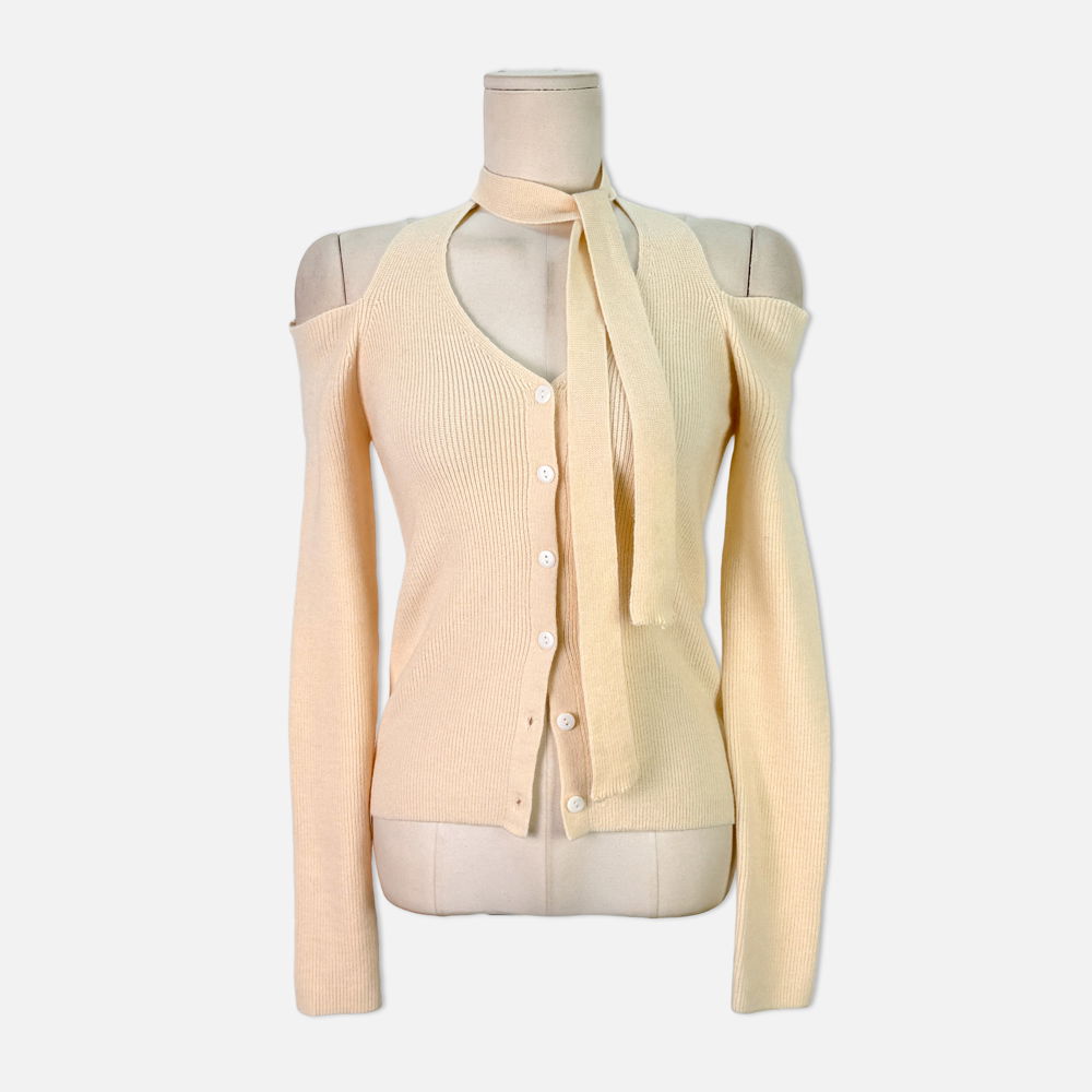 카디건 크림 색상 이미지-S1L25