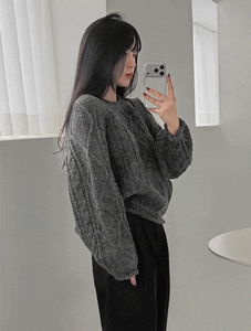 케이블물결니트 -4color