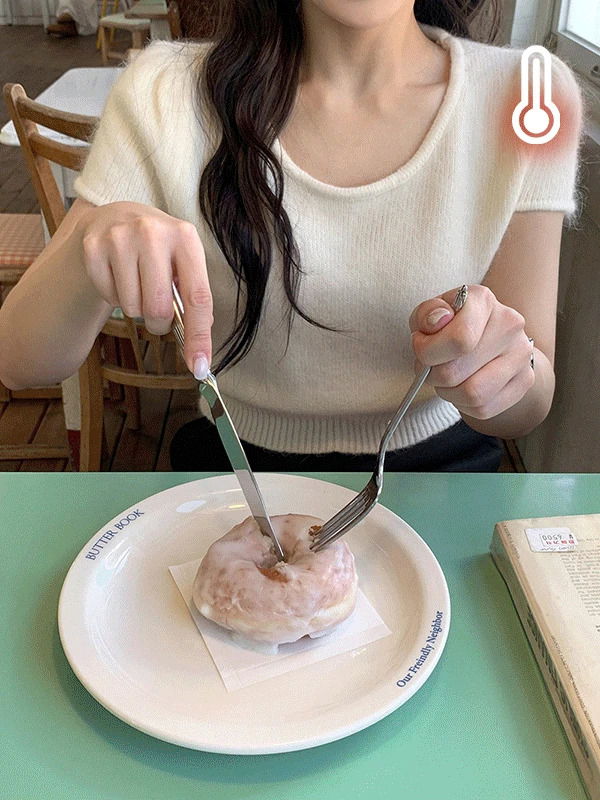 데이앤 캡소매 퍼프 반팔 니트 (6color)