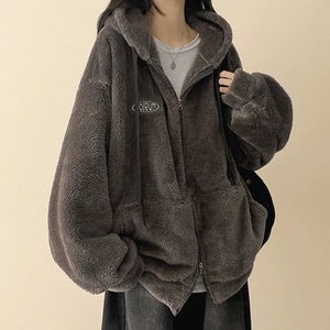 라돈빅패치투웨이양털후드집업 (4color) H&L