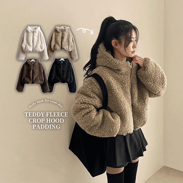 Oldie Poggle fleece high-neck hooded Padded Jacket Puffer Jacket