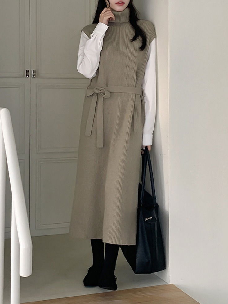 Becknitz Shirt Layered Turtleneck Knitwear Long Dress