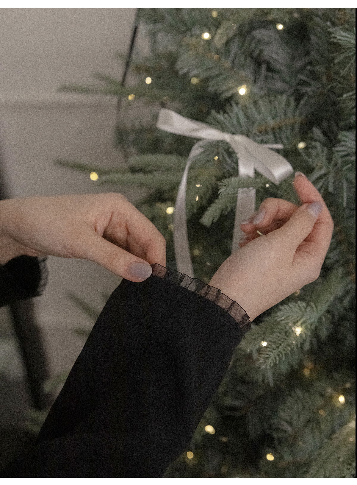 리리앤코 레스퓨티 피치기모 시스루 프릴 미니 원피스