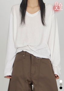 Fleece Overfit V-neck T-Shirt TS077