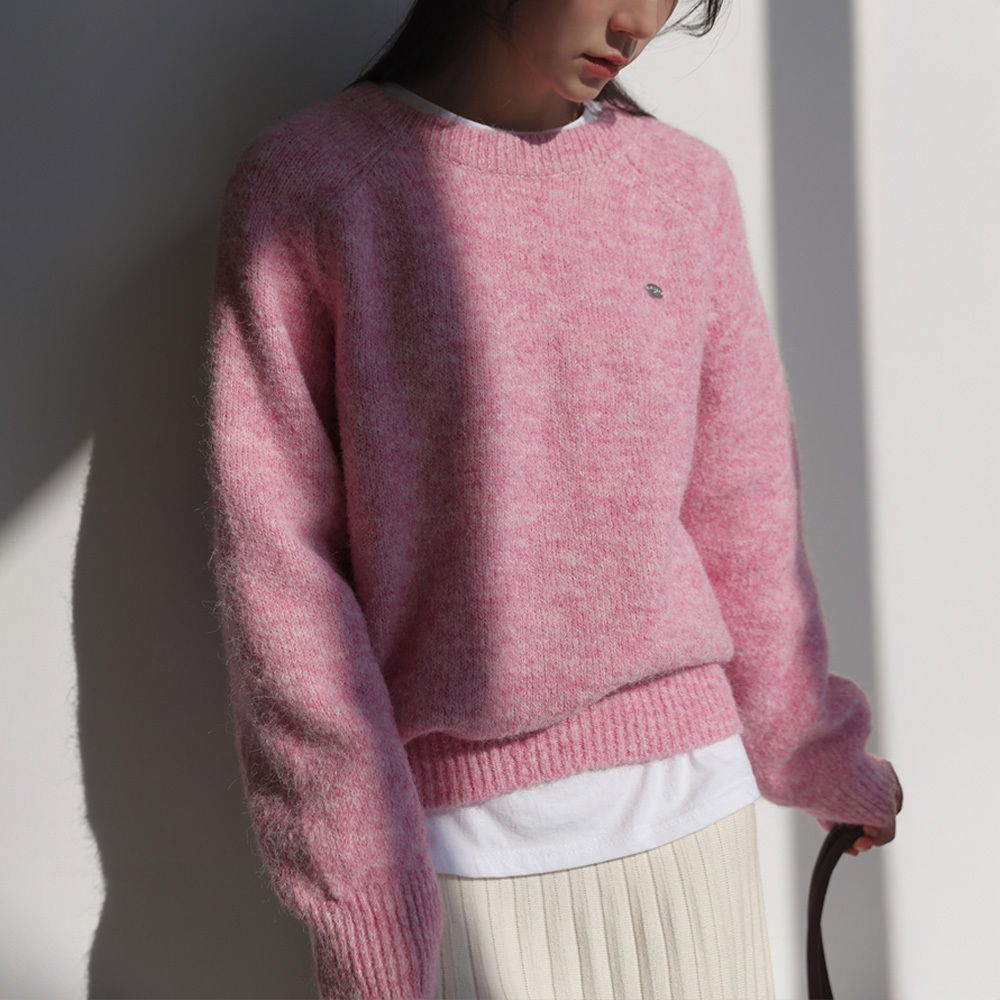 Raniba Wool Loose Bokashi Pendant Raglan Knit