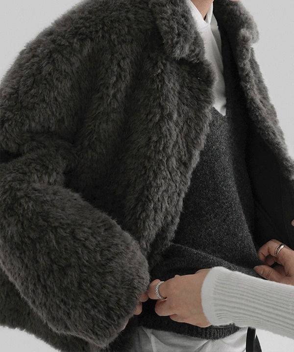 테이즈 부클 버튼 카라 자켓