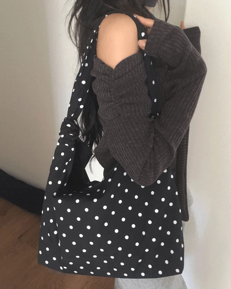 波莫點點棉質托特肩背包