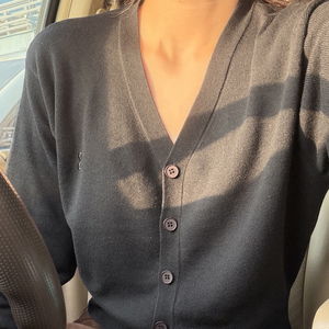 V領七分袖針織外套