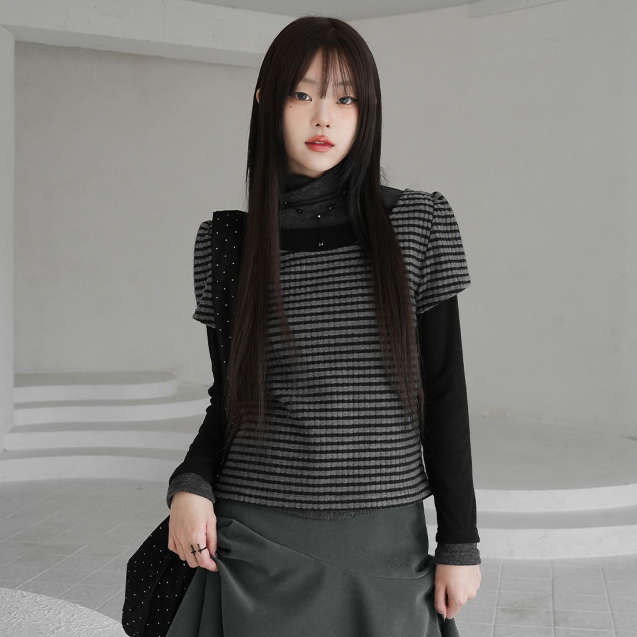 Recol Stripe Puff T-shirt 短袖上衣