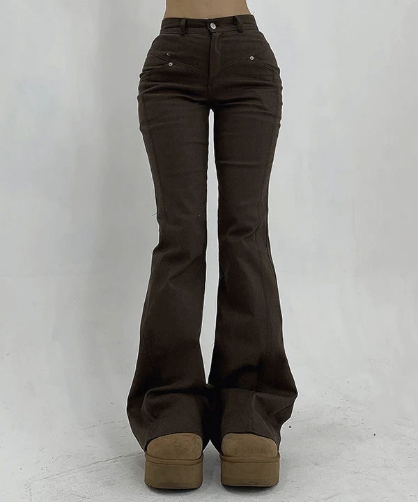 Fever Daily Split Pocket High-Waist Flared Pants 長褲