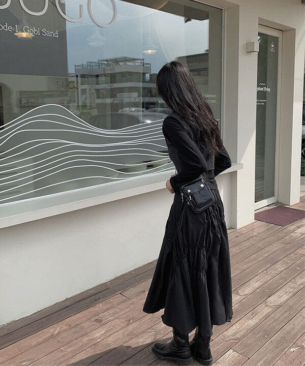 不规则褶皱长裙