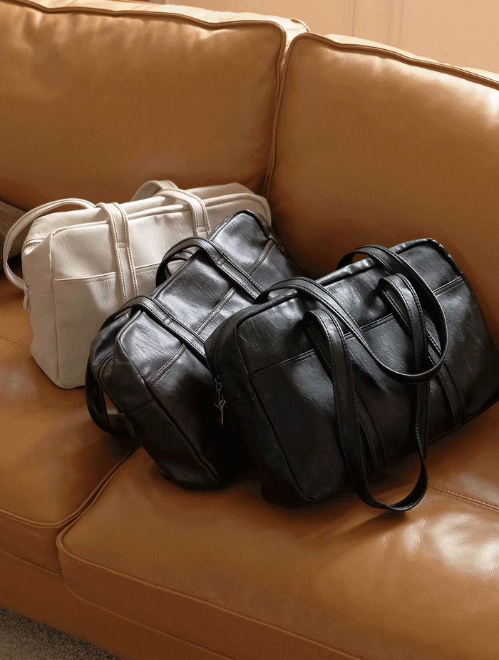 Leather Boston tumbler bag laptop bag 3 colors