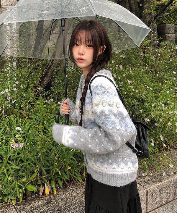 北歐風排扣長版針織外套