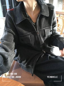 Lobby Pocket Collar Knitwear Zip-up