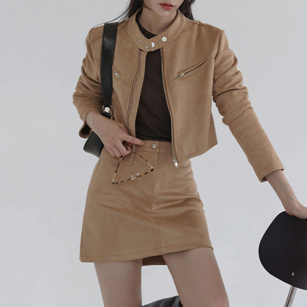 カモゼンスエードジャケット&スカート2ピースセット