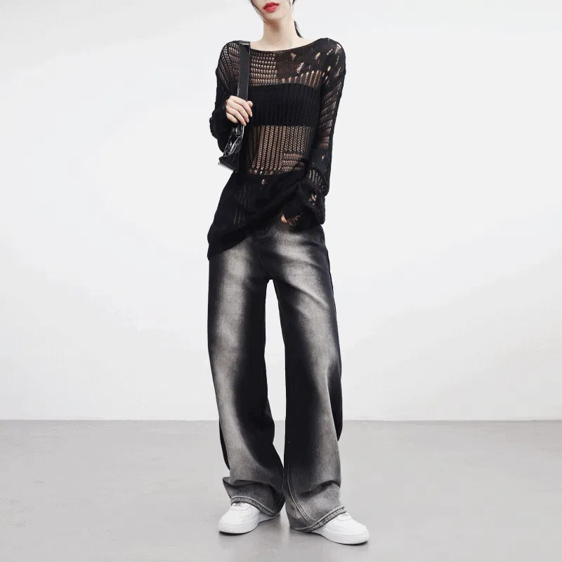 로젯 네트 롱 니트