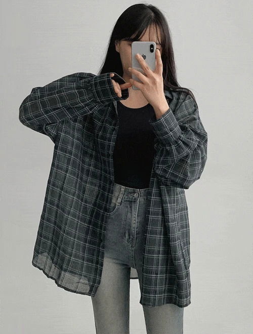 Terralinen Check Shirt - 2 Colors/Air Conditioner Wind/Rainy Season/UV Protection (Ships Today)