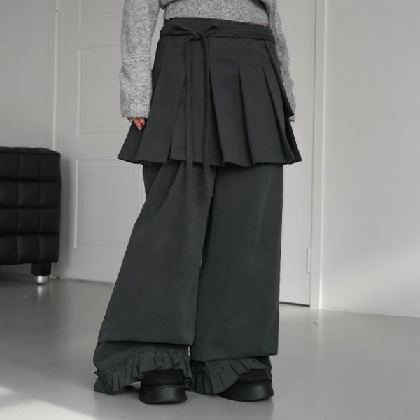 린쥬 플리츠 랩스커트&프릴팬츠